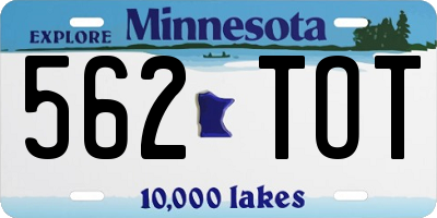 MN license plate 562TOT