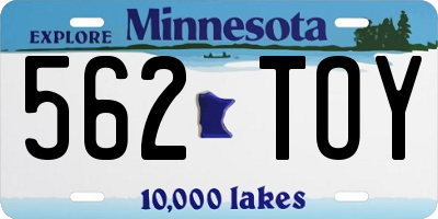 MN license plate 562TOY