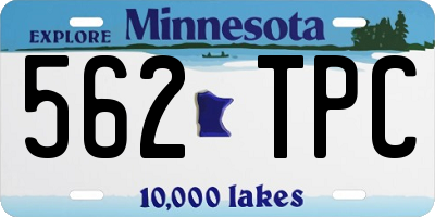MN license plate 562TPC