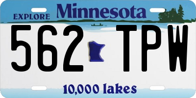 MN license plate 562TPW