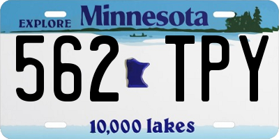 MN license plate 562TPY