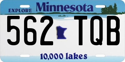 MN license plate 562TQB