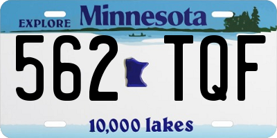 MN license plate 562TQF