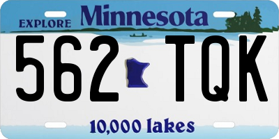MN license plate 562TQK