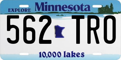 MN license plate 562TRO
