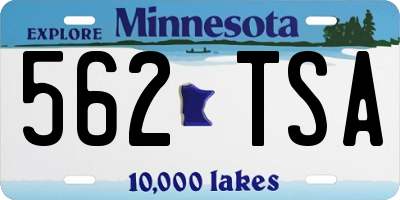MN license plate 562TSA