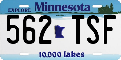 MN license plate 562TSF