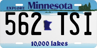 MN license plate 562TSI