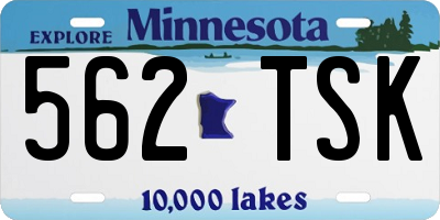 MN license plate 562TSK