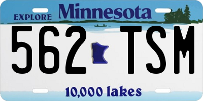 MN license plate 562TSM