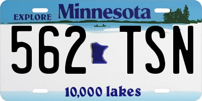 MN license plate 562TSN
