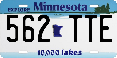 MN license plate 562TTE