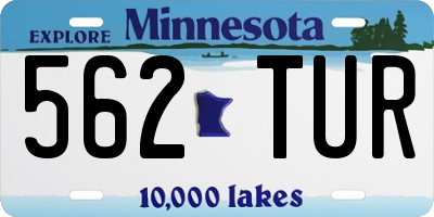 MN license plate 562TUR