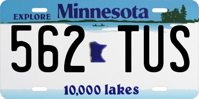 MN license plate 562TUS