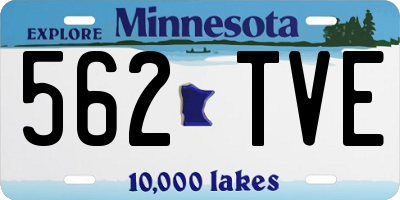 MN license plate 562TVE