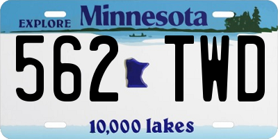 MN license plate 562TWD