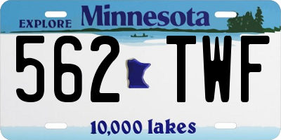 MN license plate 562TWF
