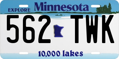 MN license plate 562TWK