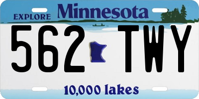 MN license plate 562TWY