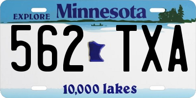 MN license plate 562TXA