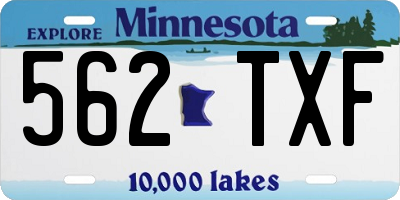 MN license plate 562TXF