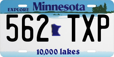 MN license plate 562TXP