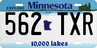 MN license plate 562TXR