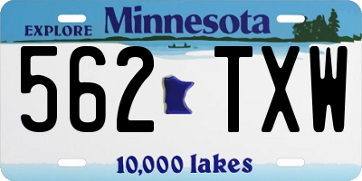 MN license plate 562TXW