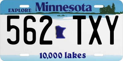 MN license plate 562TXY