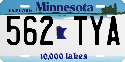 MN license plate 562TYA
