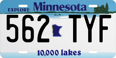 MN license plate 562TYF