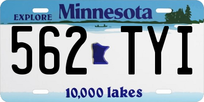 MN license plate 562TYI