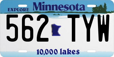 MN license plate 562TYW