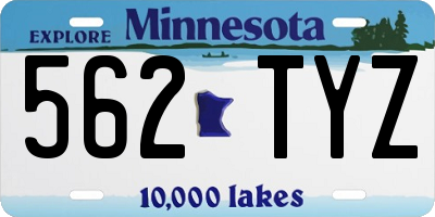 MN license plate 562TYZ