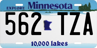 MN license plate 562TZA