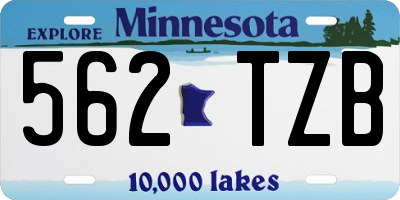 MN license plate 562TZB