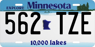 MN license plate 562TZE
