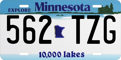 MN license plate 562TZG