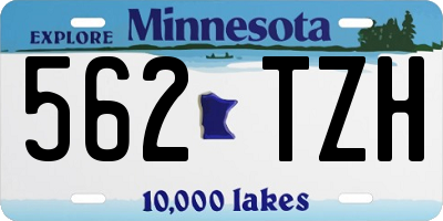 MN license plate 562TZH