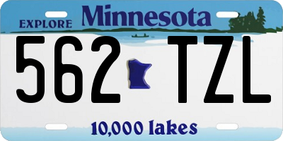 MN license plate 562TZL