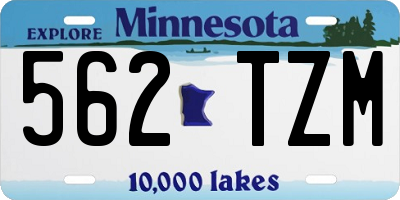 MN license plate 562TZM