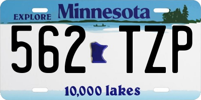 MN license plate 562TZP