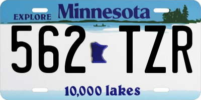 MN license plate 562TZR