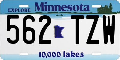 MN license plate 562TZW