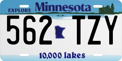 MN license plate 562TZY