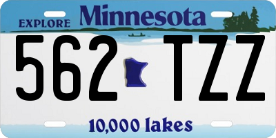 MN license plate 562TZZ