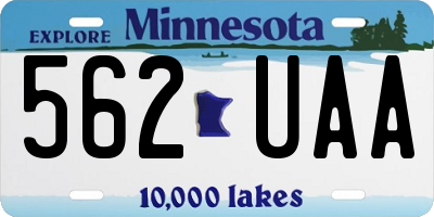 MN license plate 562UAA