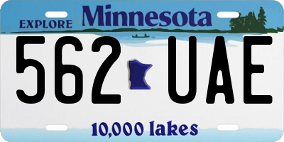 MN license plate 562UAE