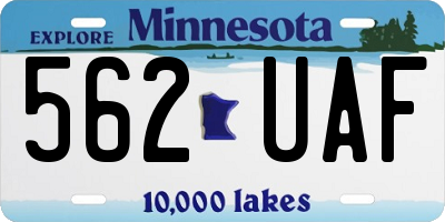 MN license plate 562UAF