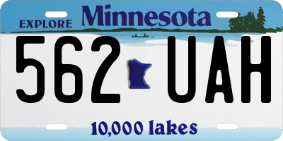 MN license plate 562UAH